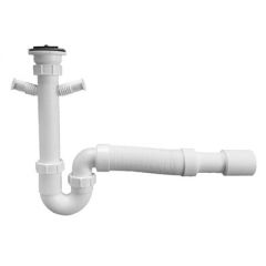 Сифон McAlpine (Макальпин) для умывальника и мойки 40 мм с носиками и гофрой MRSK10