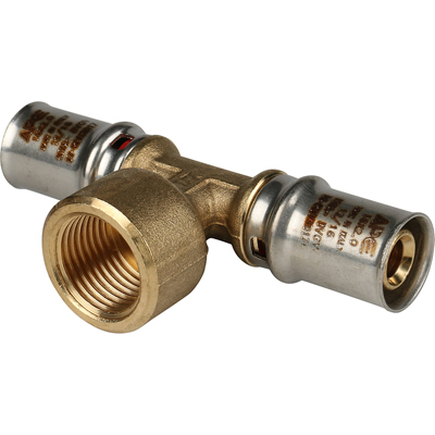 Тройник-переходник запрессовочный Stout (Стаут) с внутр. резьбой 16х1/2х16 мм (SFP-0007-001216)