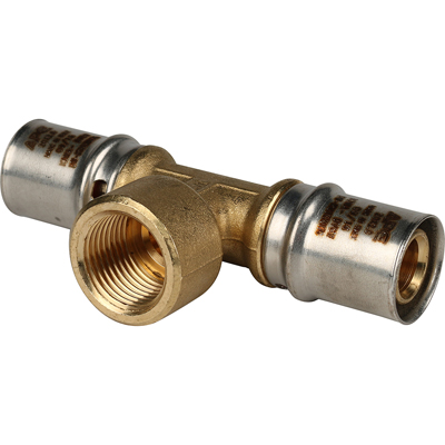 Тройник-переходник запрессовочный Stout (Стаут) с внутр. резьбой 20х1/2х20 мм (SFP-0007-001220)