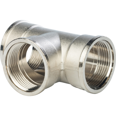 Тройник равнопроходный Stout (Стаут) с внутренней резьбой никелированный 1 1/4 (SFT-0020-000114)