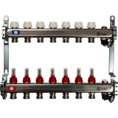 Коллекторный блок с расх. с клапаном Stout (Стаут) AISI 304L 1 на 3/4 дюйма 7 выходов (SMS 0927 000007)