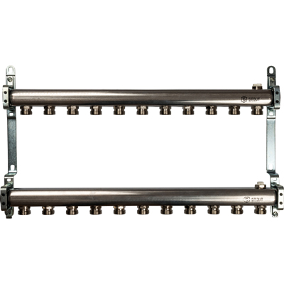 Коллекторный блок для радиаторов Stout (Стаут) AISI 304L 1 на 3/4 дюйма 11 выходов (SMS 0923 000011)