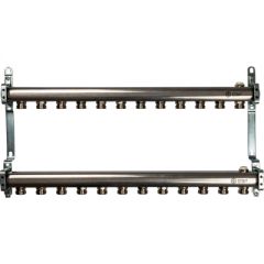 Коллекторный блок для радиаторов Stout (Стаут) AISI 304L 1 на 3/4 дюйма 12 выходов (SMS 0923 000012)
