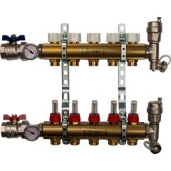 Коллекторный блок с расходометрами Stout (Стаут) латунь 1 на 3/4 дюйма 5 выходов (SMB 0473 000005)