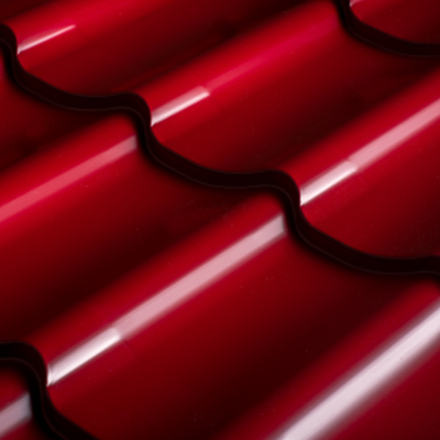 Металлическая черепица Тритон (Triton) 2250х1180х0,4 мм вишневая