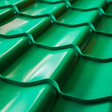 Металлическая черепица Тритон (Triton) 3000х1180х0,4 мм зеленая
