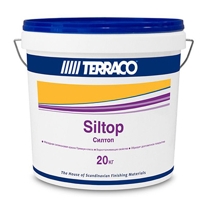 Краска силиконовая Terraco (Террако) Siltop Силтоп 20 кг Краска силиконовая Terraco (Террако) Siltop Силтоп 20 кг