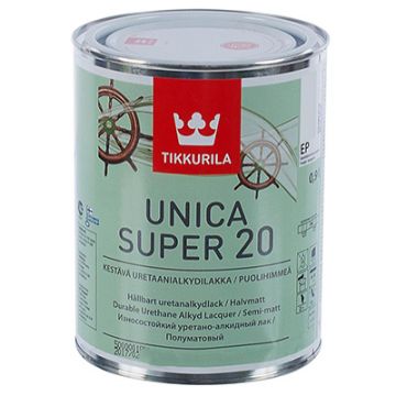 Лак Tikkurila Unica Super EP 20 полуматовый 0,9 л Лак Tikkurila Unica Super EP 20 полуматовый 0,9 л