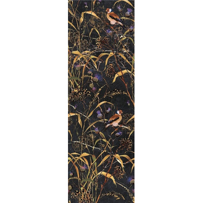 Керамическая плитка Kerama Marazzi (Керама Марацци) Декор Астория Птицы черный обрезной 75x25 см SST/A01/12000R