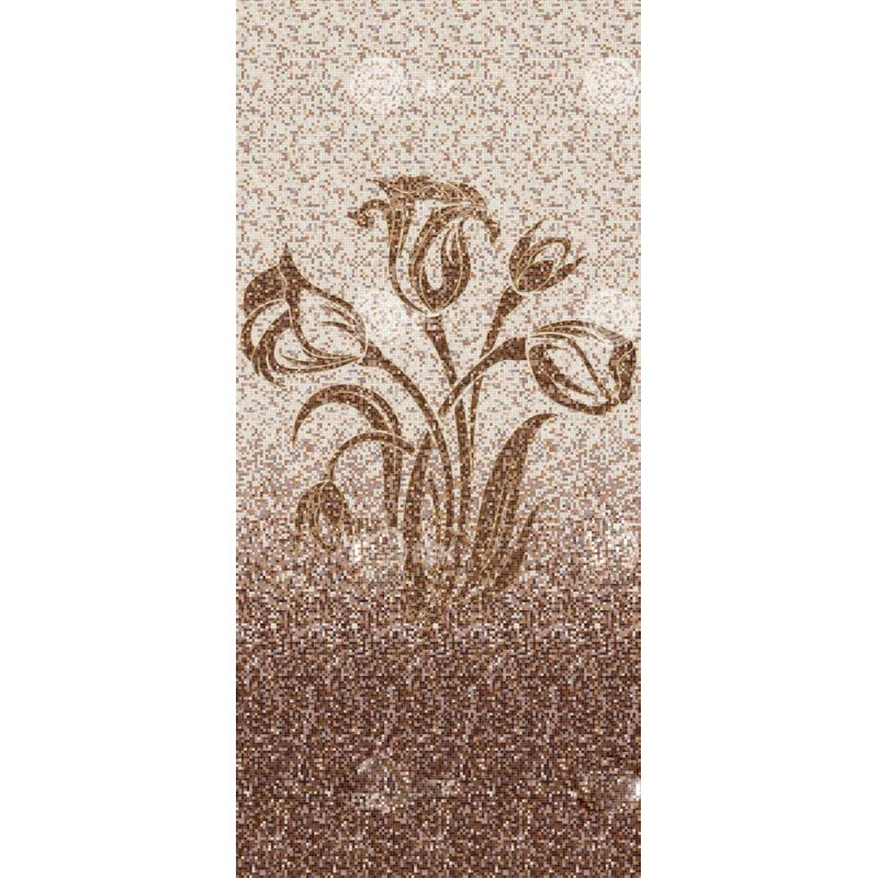 Панель ПВХ ламинированная с фотопечатью ВЕК Мозаика коричневая Цветок панно 2700х250х9 мм (1 м2)