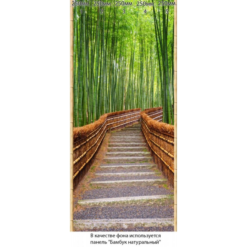 Панель ПВХ ламинированная с фотопечатью ВЕК Бамбук Натуральный Сад в Киото 2700х250х9 мм (1 м2)