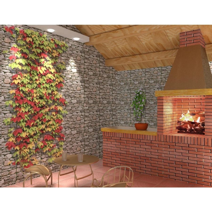 Панель ПВХ ламинированная с фотопечатью ВЕК (VEK) Каменный грот Краски осени 2700х500х9 мм