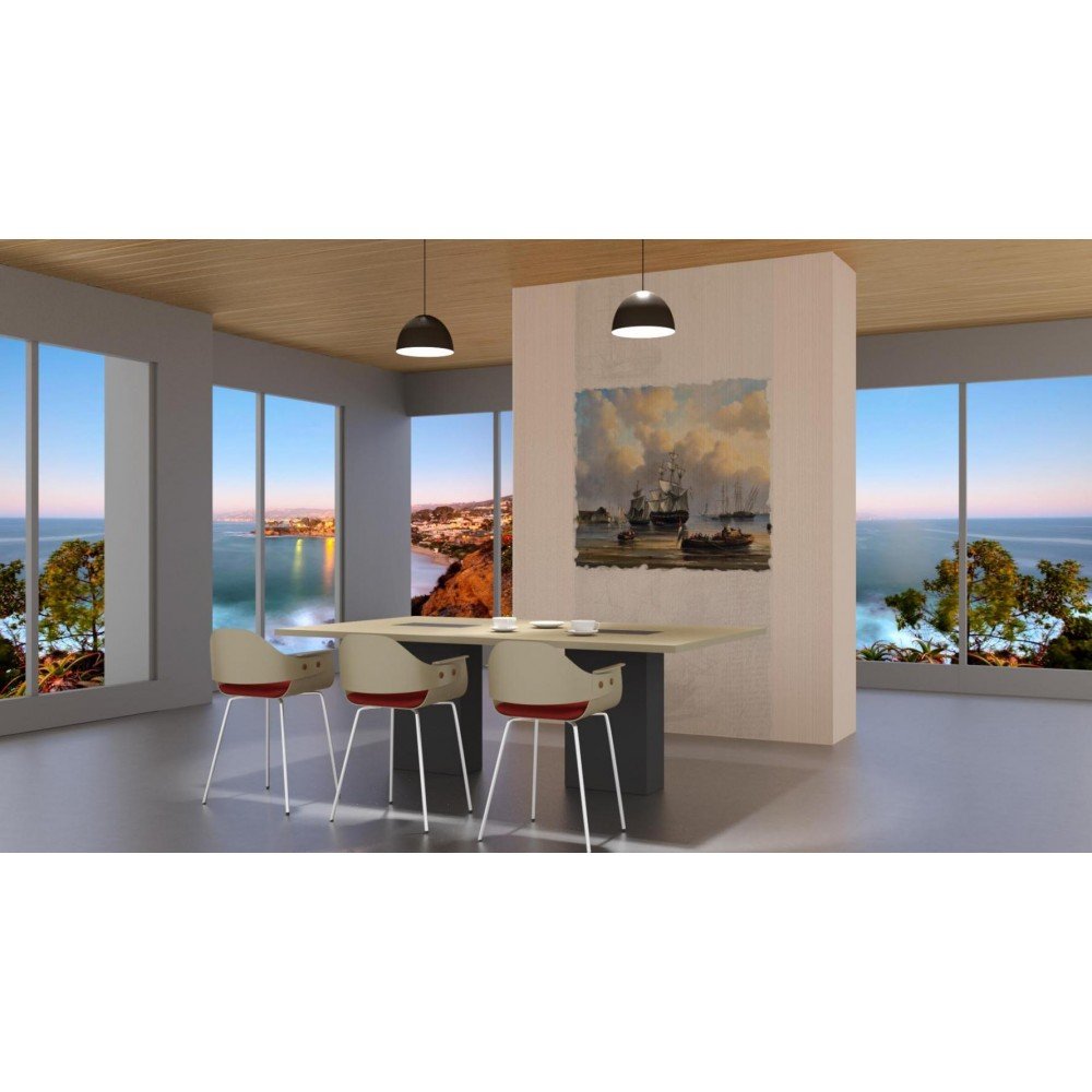 Панель ПВХ ламинированная с фотопечатью ВЕК (VEK) Лен фисташковый Галеон панно 2700х250х9 мм