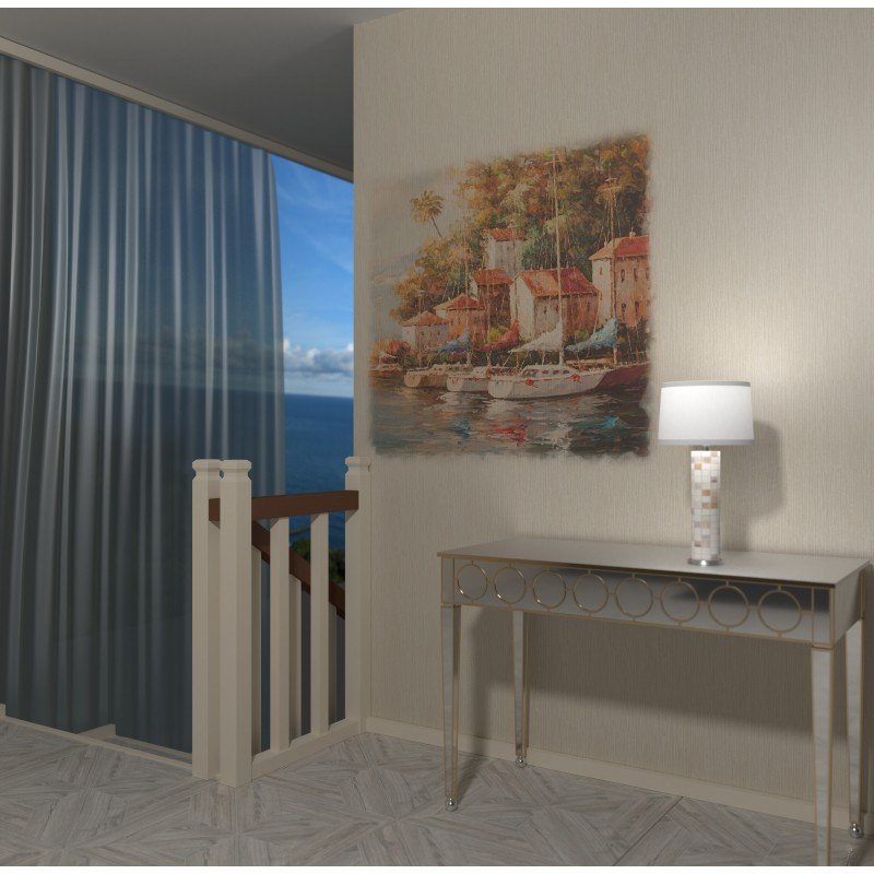 Панель ПВХ ламинированная с фотопечатью ВЕК (VEK) Венецианская олива Форос панно 2700х250х9 мм