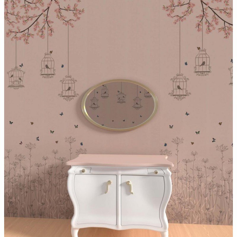 Панель ПВХ ламинированная с фотопечатью ВЕК (VEK) Цветок коричневый Японский сад панно 2700х250х9 мм