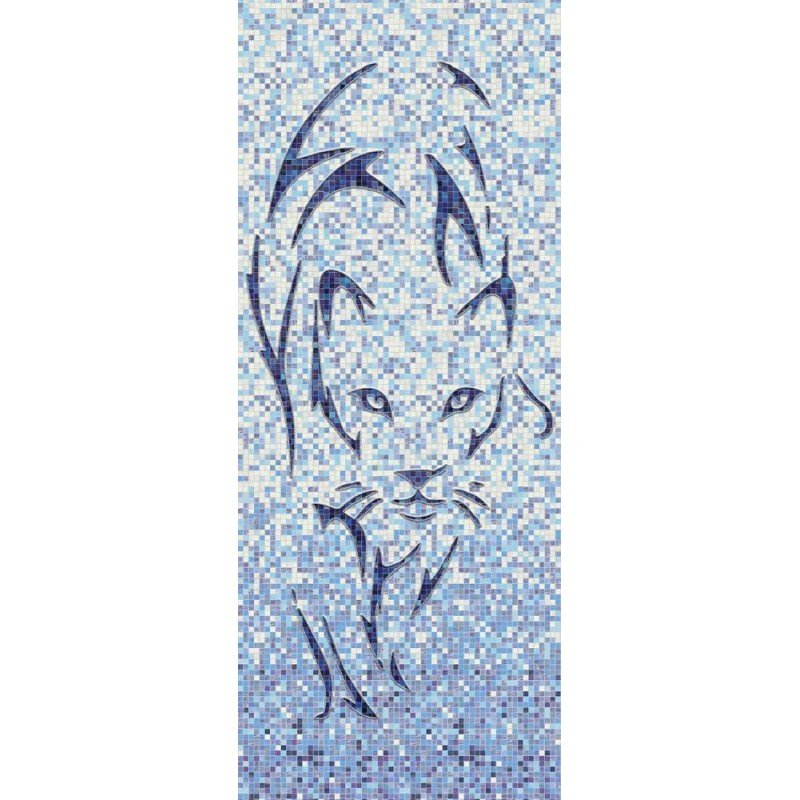 Панель ПВХ ламинированная с фотопечатью ВЕК (VEK) Мозаика ультрамарин - Пума панно 2700х250х9 мм