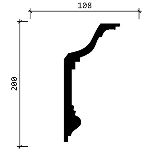 Карниз Decor-Dizayn (Декор-Дизайн) 2000х200х108 мм (DD513)