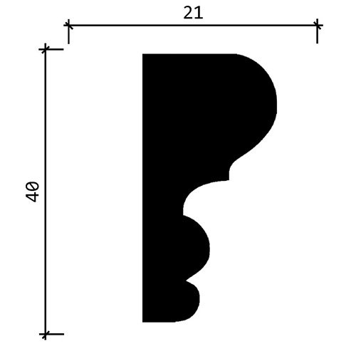 Молдинг Decor-Dizayn (Декор-Дизайн) 2000х40х21 мм (DD608)