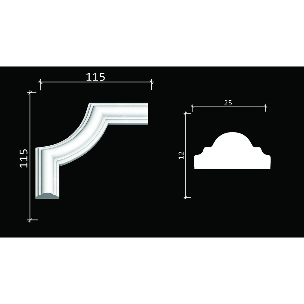 Угол декоративный Decor-Dizayn (Декор-Дизайн) 115х115х25 мм, C1-DD35, 4 шт в упаковке