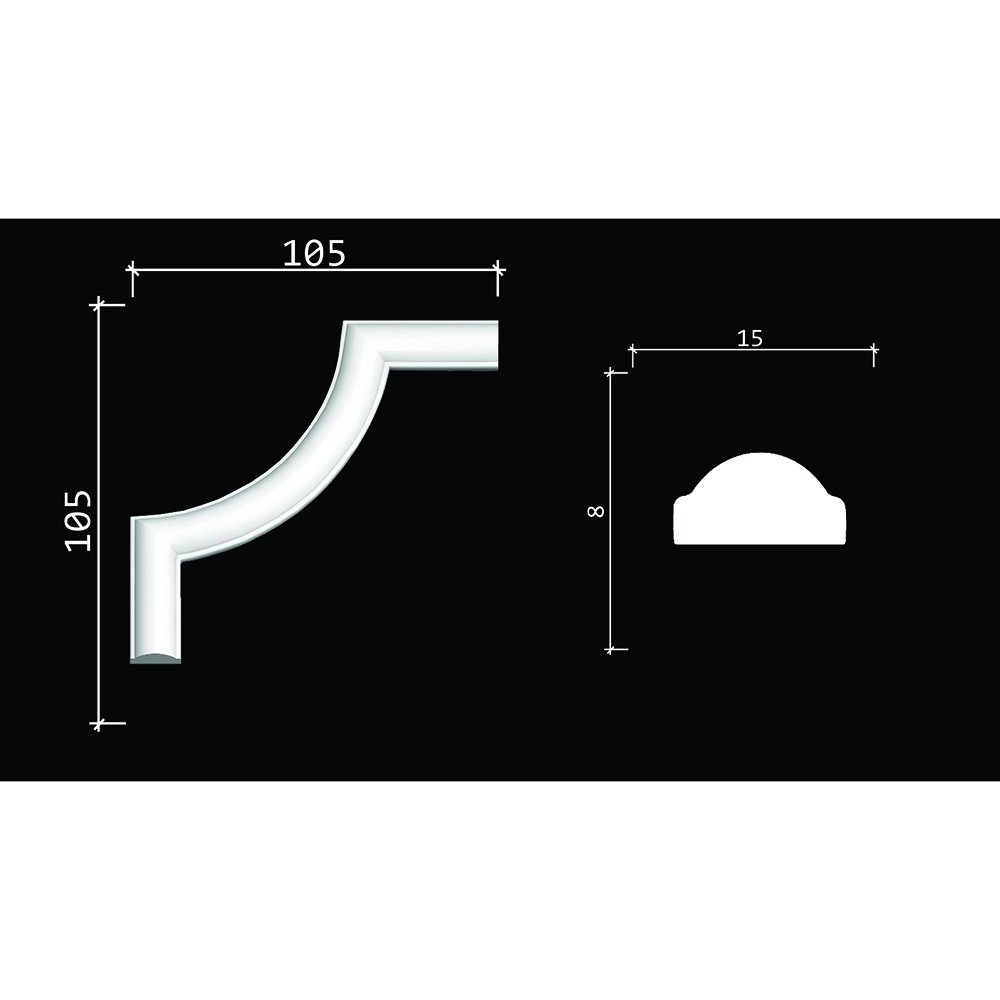 Угол декоративный Decor-Dizayn (Декор-Дизайн) 105х105х8 мм, C1-130A, 4 шт в упаковке
