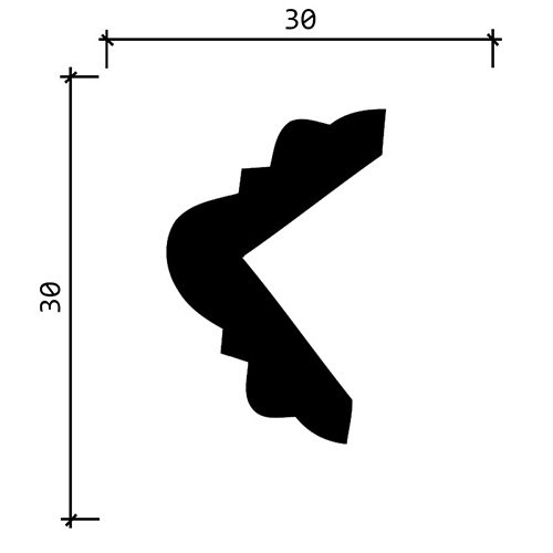 Уголок Decor-Dizayn (Декор-Дизайн) 2000х30х30 мм (DD06)