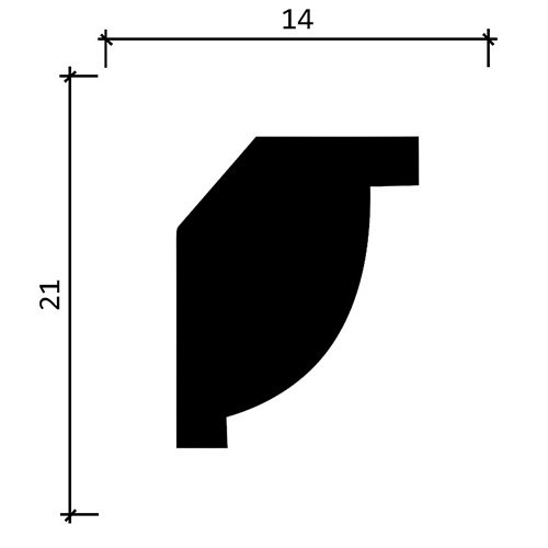 Карниз Decor-Dizayn (Декор-Дизайн) 2000х21х14 мм (DD09)