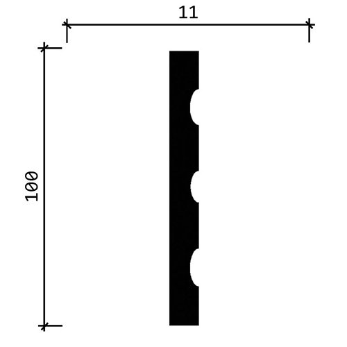 Пилястра Decor-Dizayn (Декор-Дизайн) 2000х100х11 мм (DD201)