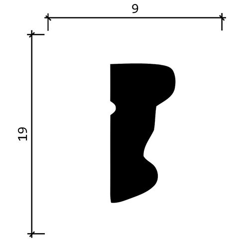 Молдинг Decor-Dizayn (Декор-Дизайн) 2000х19х9 мм (DD25)