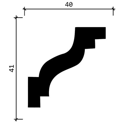 Карниз Decor-Dizayn (Декор-Дизайн) 2000х41х40 мм (DD28)