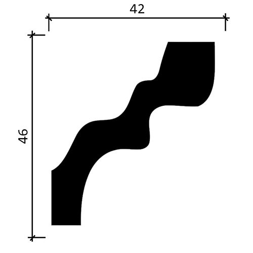 Карниз Decor-Dizayn (Декор-Дизайн) 2000х42х49 мм (DD39)