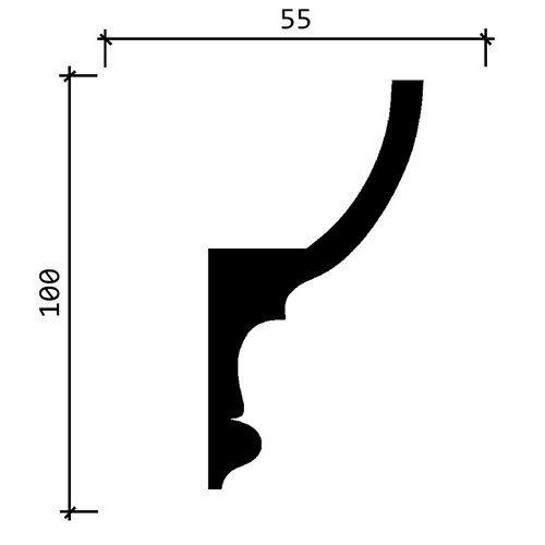 Карниз Decor-Dizayn (Декор-Дизайн) 2000х100х55 мм (DD507)