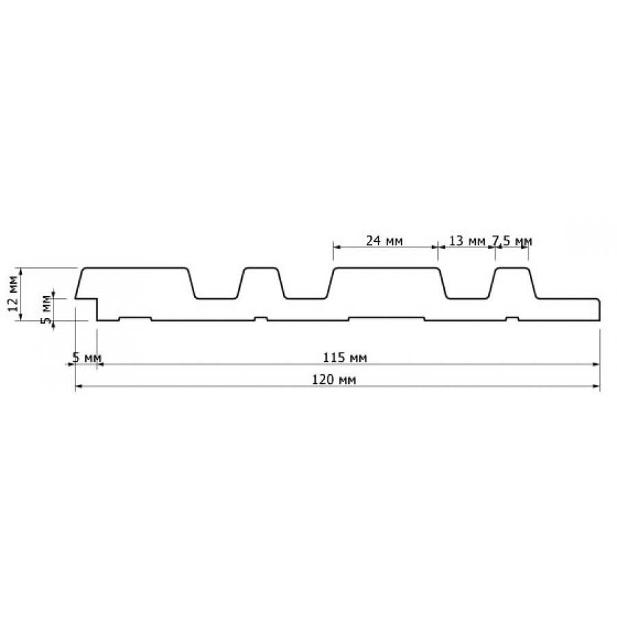 Декоративная панель HiWood (ХайВуд) 2700х120х12 мм S381A (LV122)