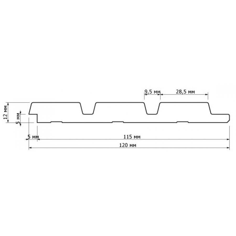 Декоративная панель HiWood (ХайВуд) 2700х120х12 мм BR490 (LV124)