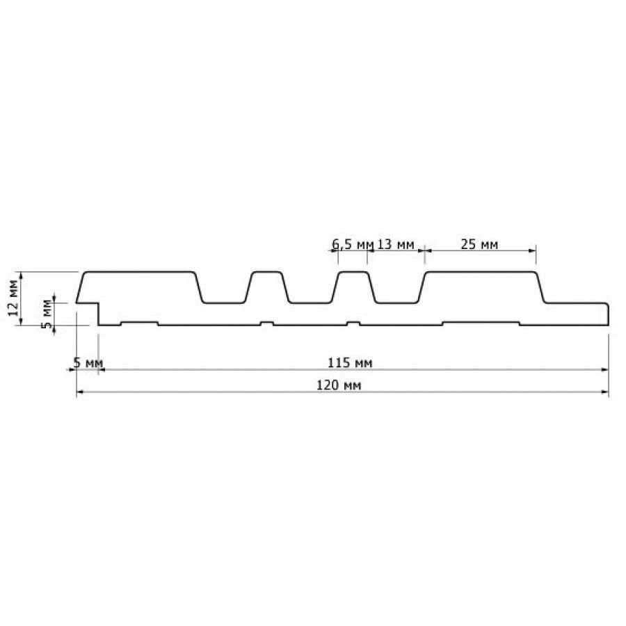 Декоративная панель HiWood (ХайВуд) 2700х120х12 мм NP Белый (LV121)