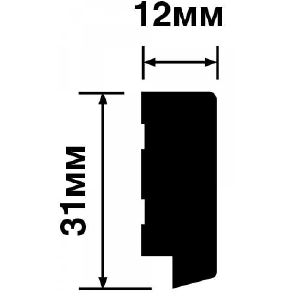 Финишный молдинг HiWood (ХайВуд) 2700х31х12 мм NP Белый (LF124B)