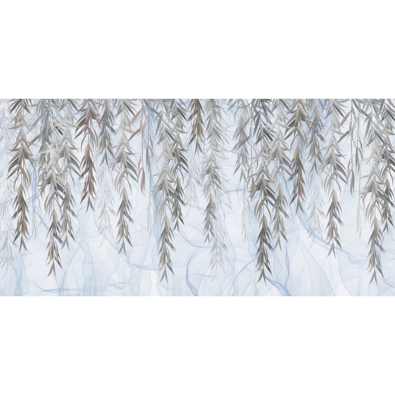 Обои виниловые на флизелине Design Studio 3D Нежность Ниспадающие стебли на голубом Натуральный холст (NJ-010)