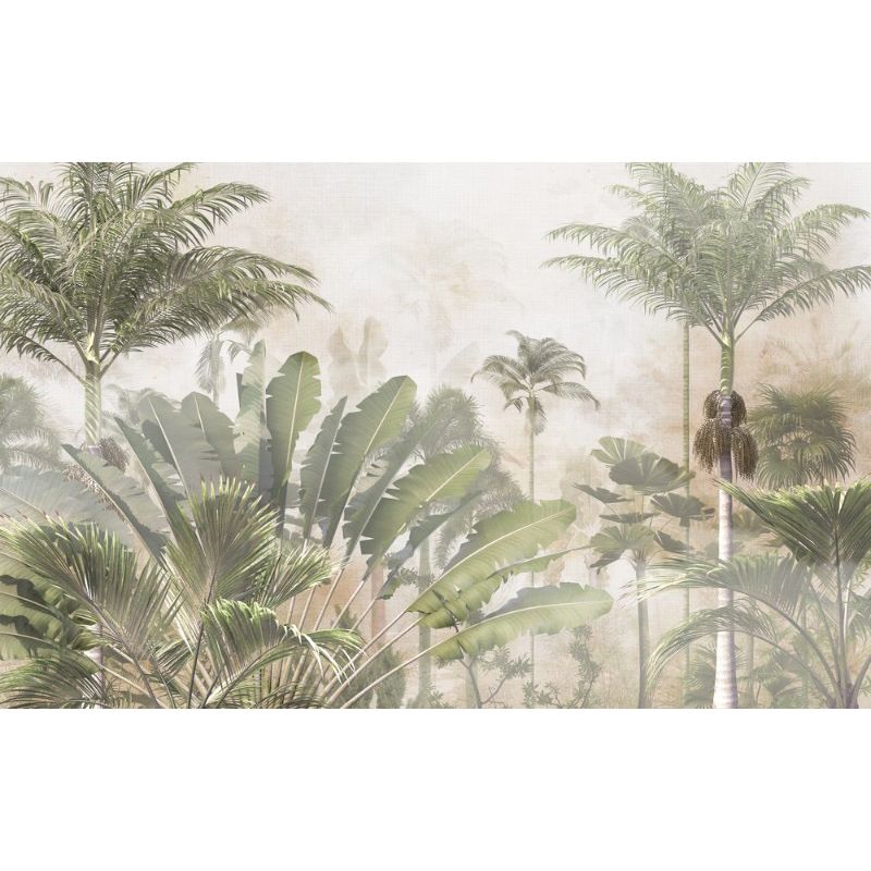 Обои виниловые на флизелине Design Studio 3D Саванна Пальмы на фоне гранж Натуральный холст (SVN-001)