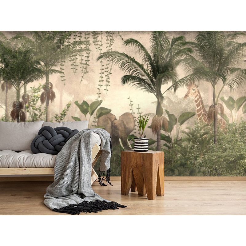 Обои виниловые на флизелине Design Studio 3D Саванна Животные в густой листве Натуральный холст (SVN-004)