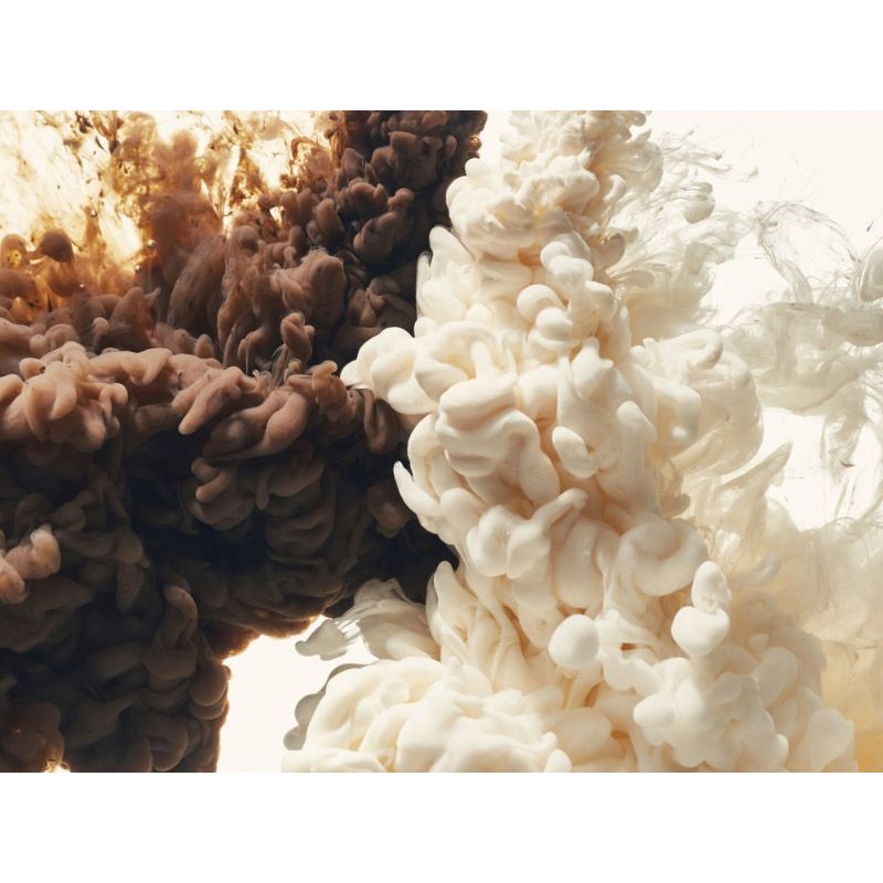 Обои виниловые на флизелине Design Studio 3D Флюидная дымка Дымка молоко и шоколад Гладкий песок (FLD-006)