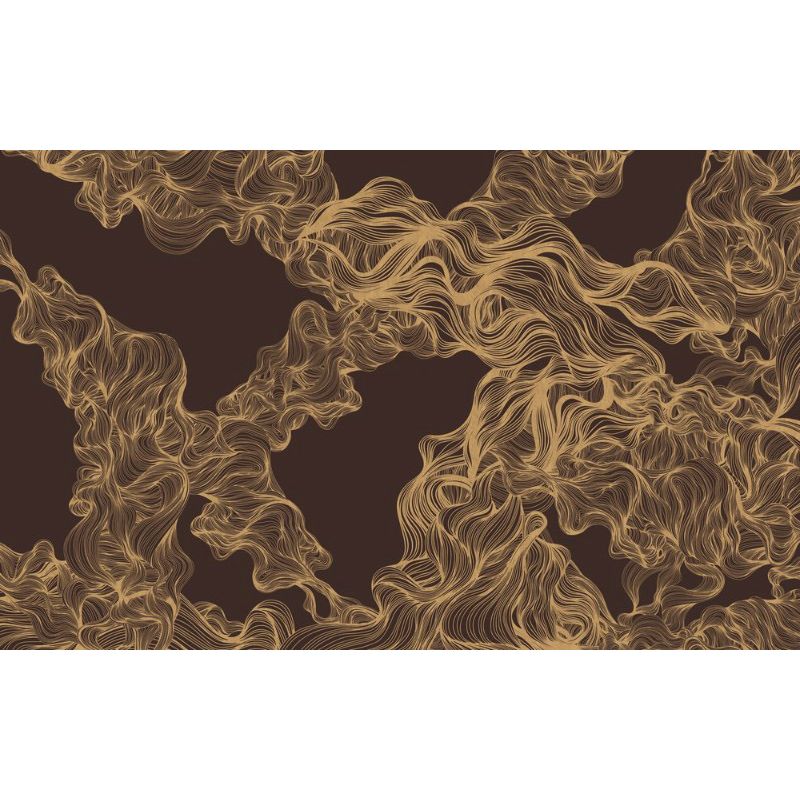Обои виниловые на флизелине Design Studio 3D Line Style Роскошные золотые линии в бордовых тонах Гладкий песок (LST-003)