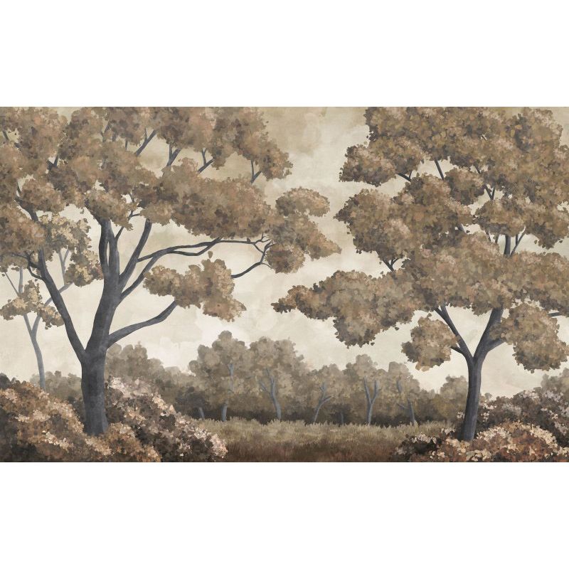Обои виниловые на флизелине Design Studio 3D Picturesque Деревья в светло-коричневых тонах Бесшовная Фреска Гранд (PRS-004)