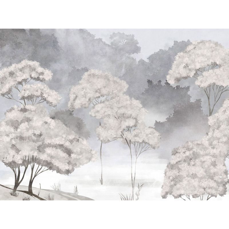 Обои виниловые на флизелине Design Studio 3D Picturesque Деревья в утреннем тумане Гладкий песок (PRS-007)