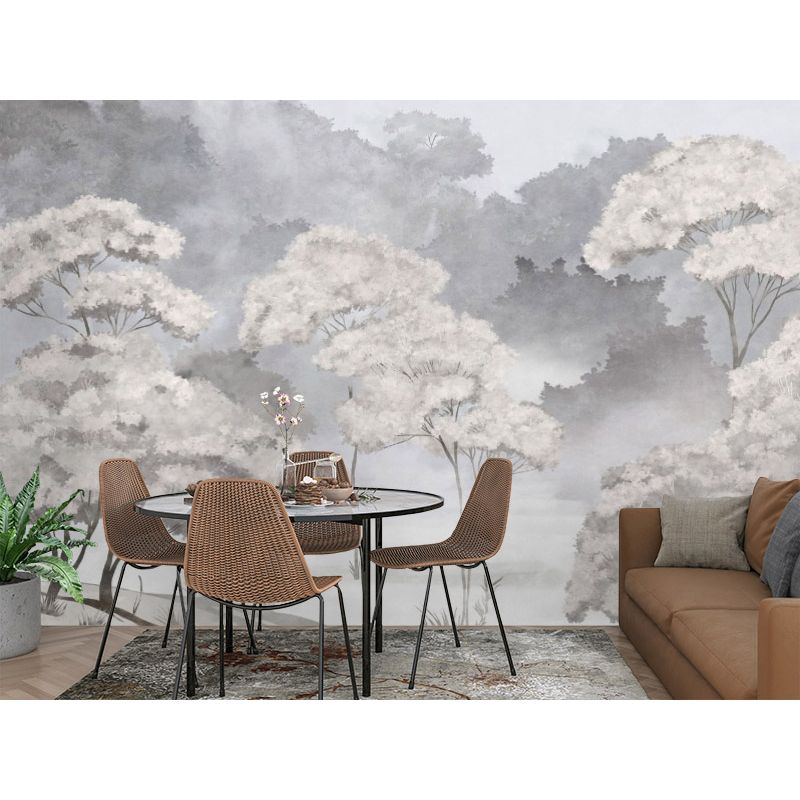 Обои виниловые на флизелине Design Studio 3D Picturesque Деревья в утреннем тумане Гладкий песок (PRS-007)