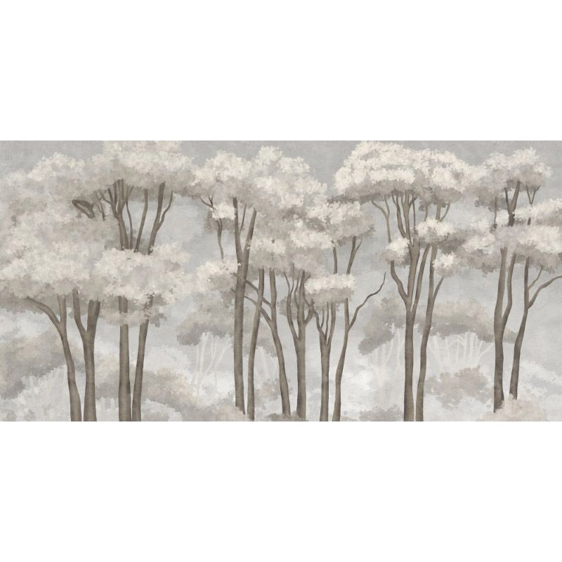 Обои виниловые на флизелине Design Studio 3D Picturesque Густые верхушки деревьев в светлых тонах Бесшовная Фреска Classic (PRS-010)