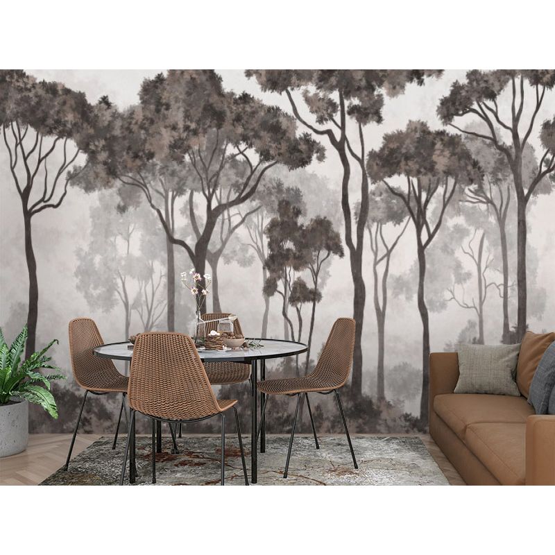 Обои виниловые на флизелине Design Studio 3D Picturesque Молодой лиственный лес в тёмных тонах Фреска (PRS-011)