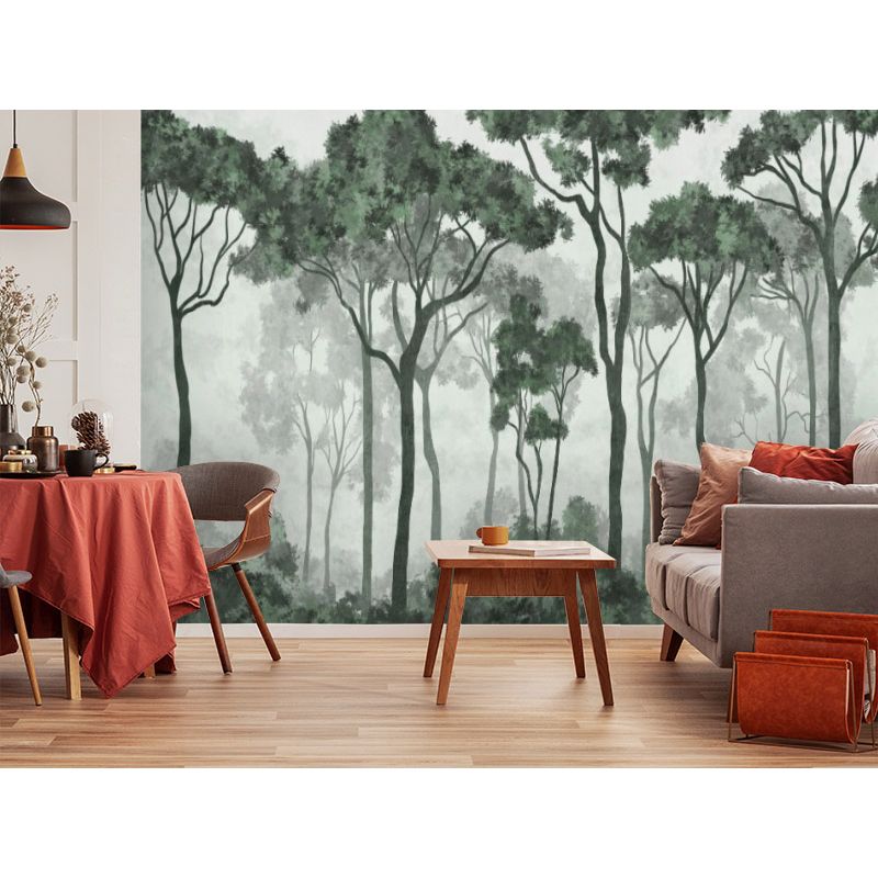 Обои виниловые на флизелине Design Studio 3D Picturesque Молодой лиственный лес в зелёных тонах Гладкий песок (PRS-012)