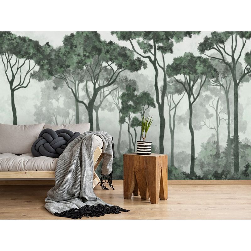 Обои виниловые на флизелине Design Studio 3D Picturesque Молодой лиственный лес в зелёных тонах Фреска (PRS-012)