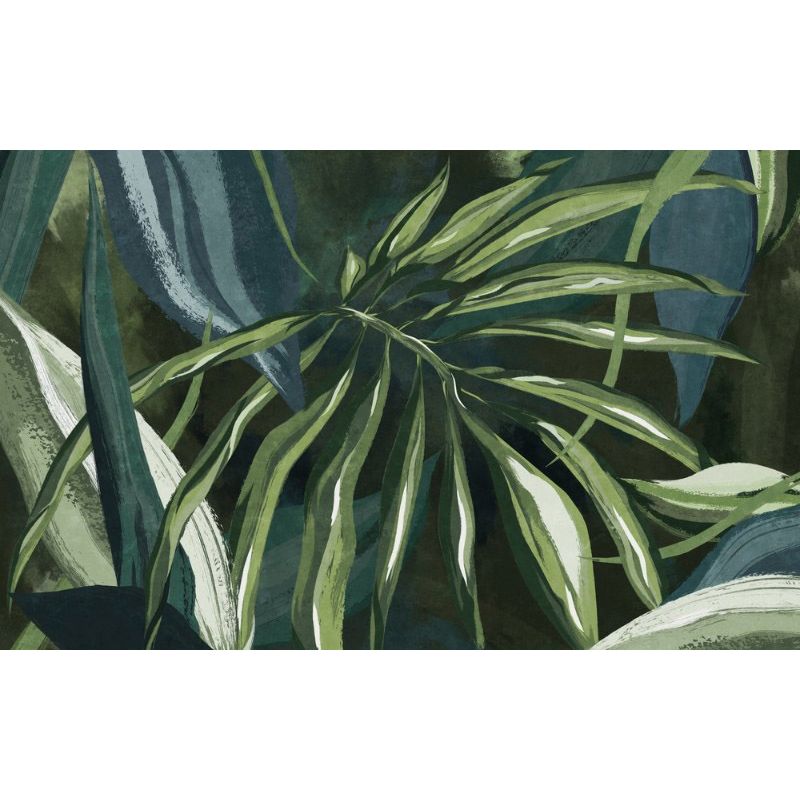 Обои виниловые на флизелине Design Studio 3D Avangard Композиция из тропических листьев Натуральный холст (AVG-013)