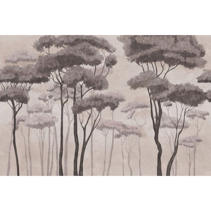 Обои виниловые на флизелине Design Studio 3D Picturesque Высокие деревья в бежевых тонах Гладкий песок (PRS-015)