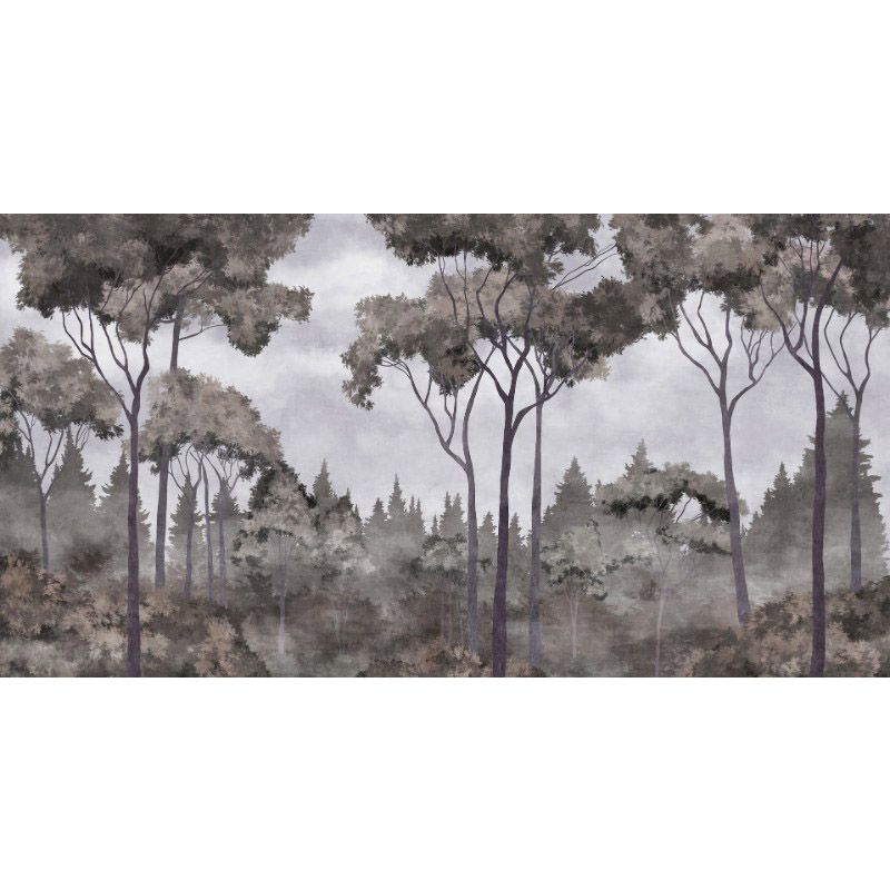 Обои виниловые на флизелине Design Studio 3D Picturesque Смешенный лес в тёмных тонах Бесшовная Фреска Ultra (PRS-020)